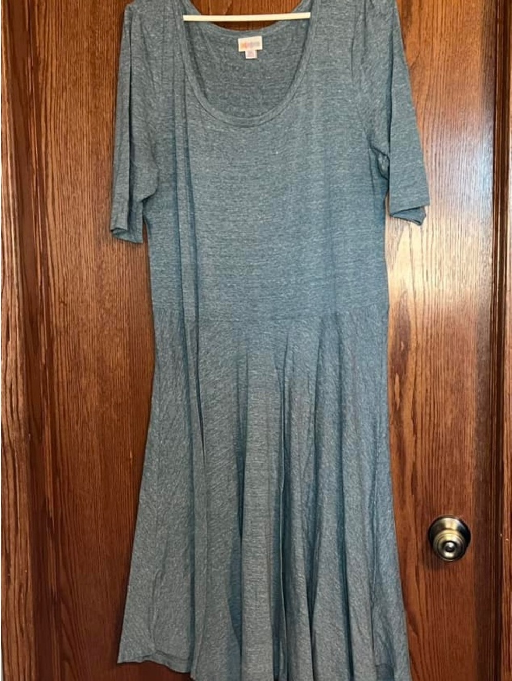 LuLaRoe Maxi Scoop Neck Dress in Heather Blue